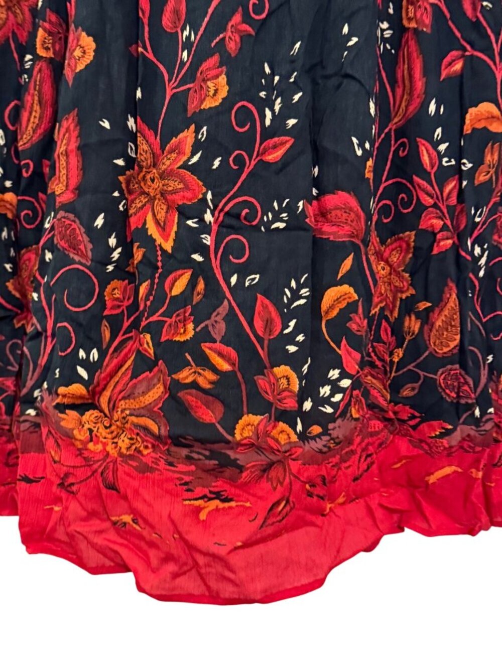 R.Q.T. Floral Embroidered Maxi Skirt Size 14 Rayon Cotton blend - Picture 6 of 7